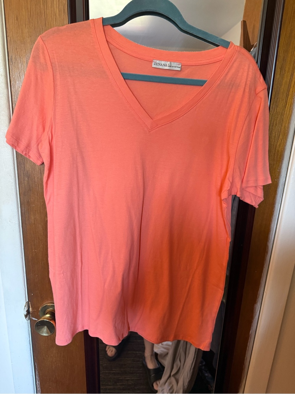 Zenana Outfitters Orange V-Neck Short Sleeve Tee